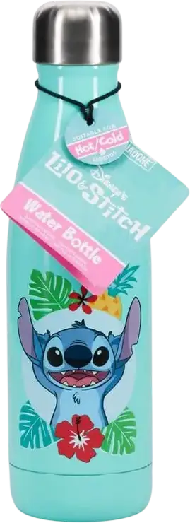 Металлическая бутылка для воды Paladone Disney Lilo & Stitch V2 PP10960LSV2, 460мл из нержавеющей стали с завинчивающейся крышкой для горячих и холодных напитков, Зеленая