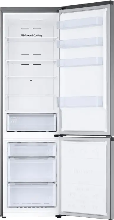 Frigider Combinat Samsung RB38C600ESA, Total No Frost, SpaceMax, Digital Inverter, SmartThings WiFi AI Energy Mode, Capacitate 390L, Argintiu