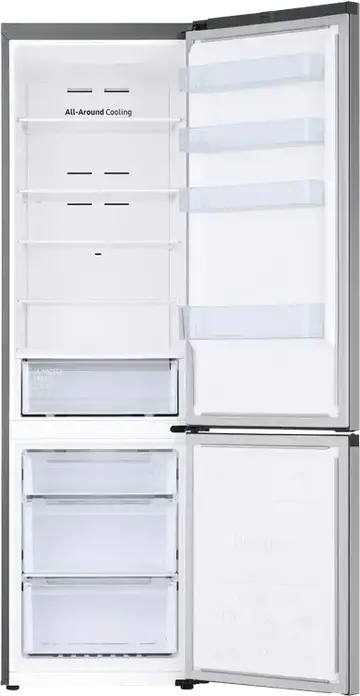 Frigider Combinat Samsung RB38C600ESA, Total No Frost, SpaceMax, Digital Inverter, SmartThings WiFi AI Energy Mode, Capacitate 390L, Argintiu