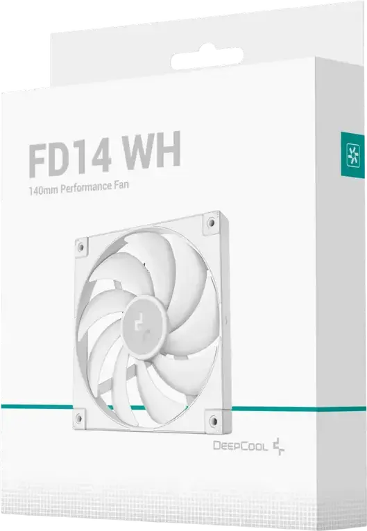 Ventilator Geantasa Deepcool FD14, 140mm PWM cu Rulment Hidraulic, Alb, Viteza 400-1650 RPM, Flux Aer Max 84.81 CFM, Zgomot Redus <=25.6 dB(A), R-FD14-WHNPN1-G
