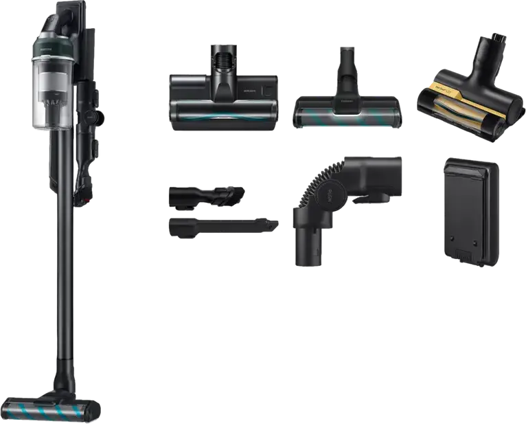Aspirator fara fir Samsung VS70H25WFT Jet 85S Complete, Putere Suctie 250W, Motor HexaJet, Filtrare HEPA, Gri deschis, Autonomie 60 min