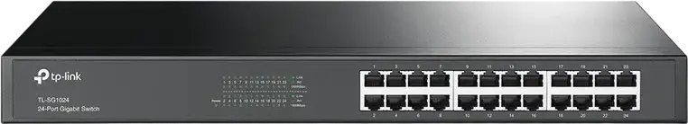 Switch Network Unmanaged TP-Link TL-SG1024, 24 Porturi Gigabit 10/100/1000 Mbps RJ45, Carcasă Metalică pentru Rack 19 inch, Tehnologie Energy-Saving