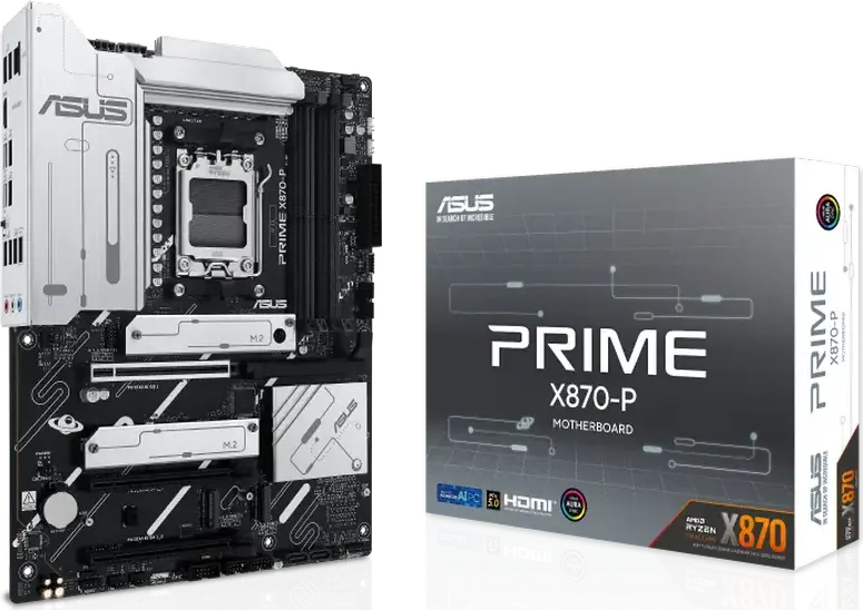 Placa de baza ASUS PRIME X870-P AM5 ATX Chipset AMD X870 pentru Ryzen 9000/8000/7000, DDR5 8000+ MT/s, PCIe 5.0 x16, USB4 Type-C, Ethernet 2.5Gb
