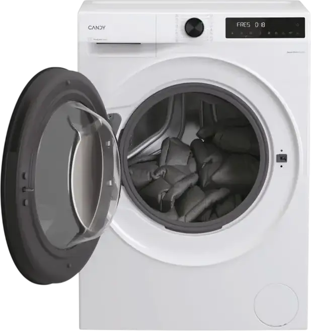 Masina de spalat rufe Candy BP 49SBL8-S ProWash 550 cu incarcare frontala, 9kg, 1400 RPM, Clasa Energetica A, Motor Inverter, Wi-Fi, Steam, Alb/Negru