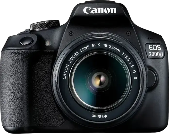 Canon EOS 2000D DSLR Camera, 24.1 MP APS-C CMOS Sensor, DIGIC 4+, Full HD Video, Wi-Fi, with EF-S 18-55mm f/3.5-5.6 IS II Lens Kit