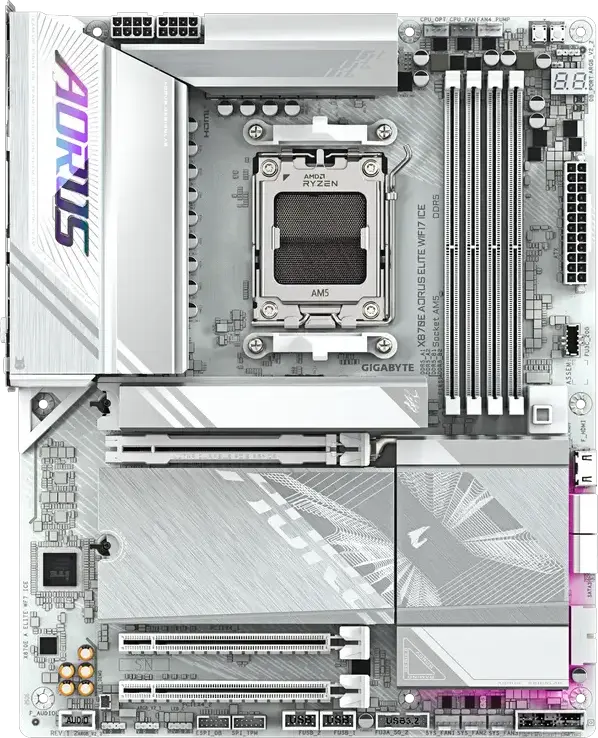 Placă de bază Gigabyte X870E A ELITE WF7 ICE, AM5, AMD X870E, ATX