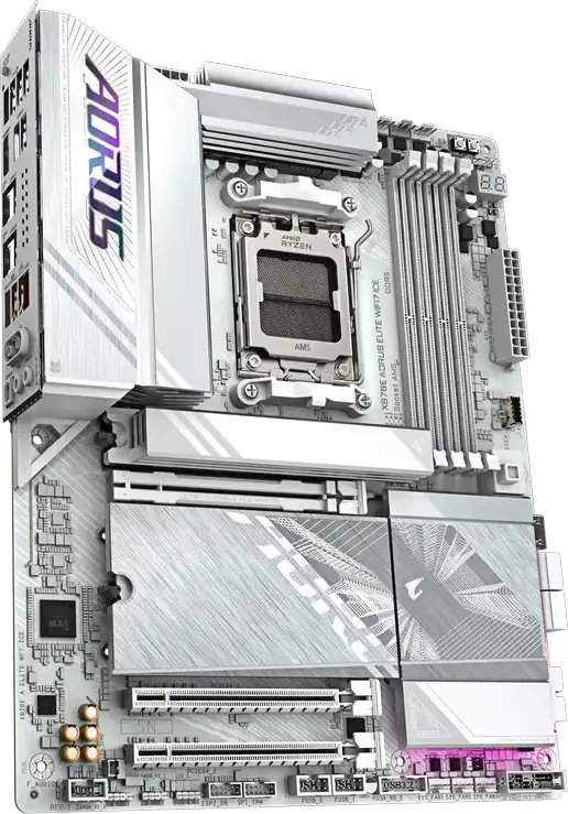 Gigabyte X870E AORUS ELITE WIFI7 ICE Motherboard AM5 AMD X870E ATX DDR5 8200MHz PCIe 5.0 USB4 Wi-Fi 7 Bluetooth 5.4 for Ryzen 9000 8000 7000 Series