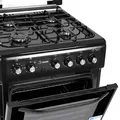KUBB TD7201MGALtK Mixed Stove, 4 Gas Burners, 64L Electric Oven with Grill, Enamel Hob, Gas Control, 60x60x85 cm, Black