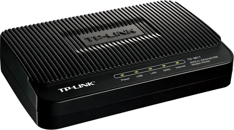 Modem ADSL TP-LINK TD-8817, ADSL/ADSL2/ADSL2 + până la 24 Mbps, Negru