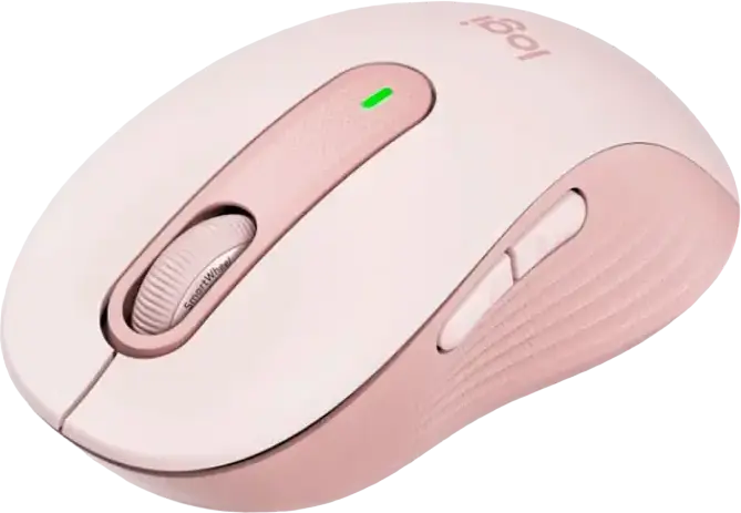 Logitech Signature M650 L Wireless Mouse, Pink, Large Size for Large Hands, 4000 DPI, SilentTouch, SmartWheel, Bluetooth & USB Logi Bolt, Windows macOS ChromeOS