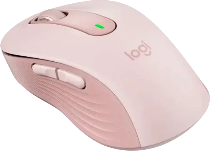 Logitech Signature M650 L Wireless Mouse, Pink, Large Size for Large Hands, 4000 DPI, SilentTouch, SmartWheel, Bluetooth & USB Logi Bolt, Windows macOS ChromeOS