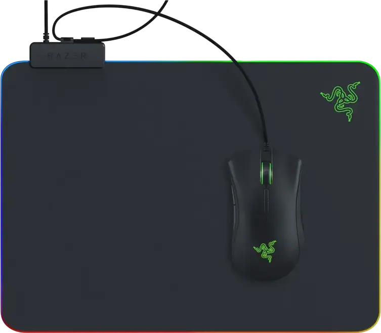 Razer Firefly V2 RGB Gaming Mouse Pad, Medium, Hard Micro-Textured Surface, Razer Chroma RGB 19-Zone Lighting, Anti-Slip Rubber Base, 355x255x3mm