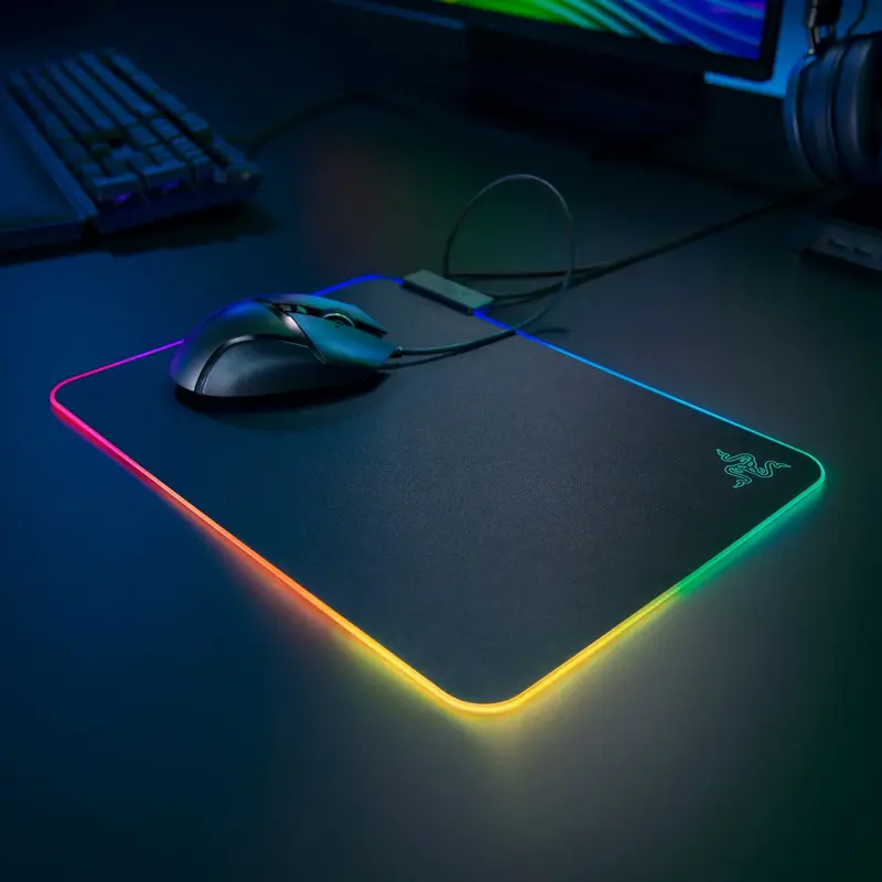 Razer Firefly V2 RGB Gaming Mouse Pad, Medium, Hard Micro-Textured Surface, Razer Chroma RGB 19-Zone Lighting, Anti-Slip Rubber Base, 355x255x3mm
