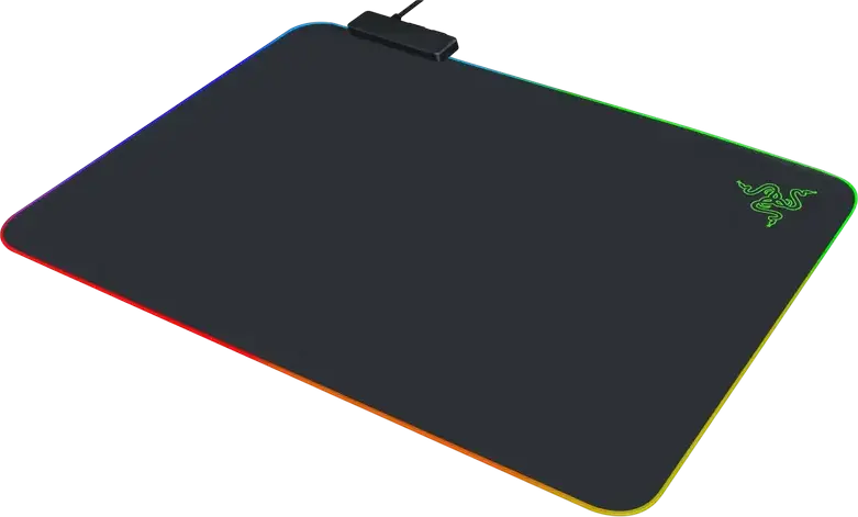 Razer Firefly V2 RGB Gaming Mouse Pad, Medium, Hard Micro-Textured Surface, Razer Chroma RGB 19-Zone Lighting, Anti-Slip Rubber Base, 355x255x3mm