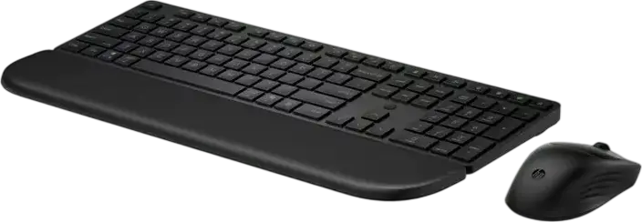 HP Multi-Device 580C Wireless Keyboard and Mouse Combo, Bluetooth & 2.4GHz, 3-Device Support, 4000 dpi Optical Mouse, Detachable Palm Rest, Black