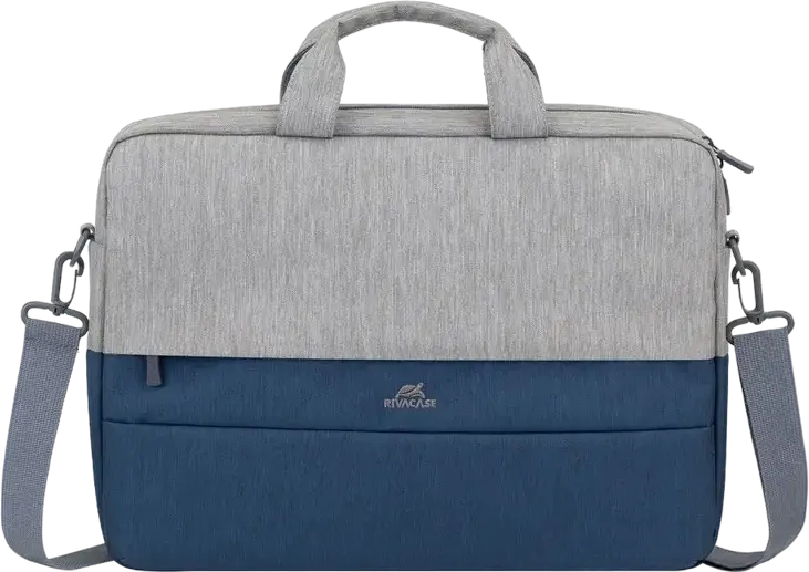 Geantă pentru Laptop Rivacase Prater, 15.6", Poliester, Gri | Albastru închis