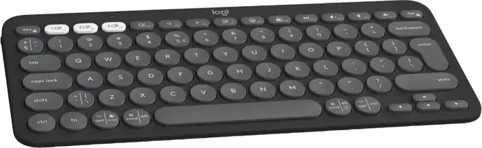 Tastatura Wireless Logitech Pebble Keys 2 K380s Bluetooth, Multi-Device Easy-Switch, Taste Nofoara (Scissor), Compatibila Logi Bolt, Grafit