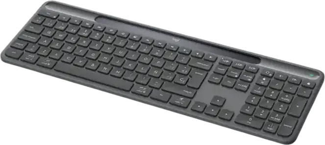 Logitech Signature Slim Solar K980 Wireless Keyboard, Scissor Switches, Solar-Powered Logi LightCharge, Bluetooth & Logi Bolt USB-C, Easy-Switch 3 Devices, Graphite