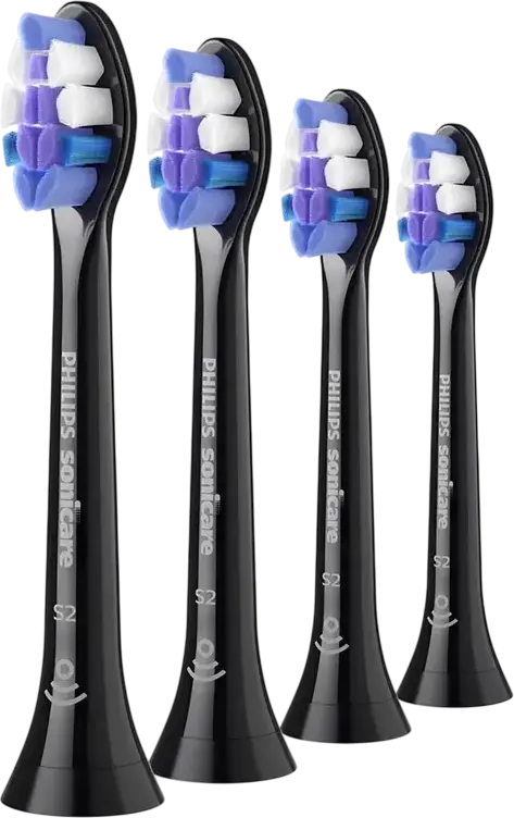 Philips Sonicare HX6054/87 S2 Sensitive Replacement Electric Toothbrush Heads, Extra-Soft Bristles for Sensitive Teeth and Gums, Black