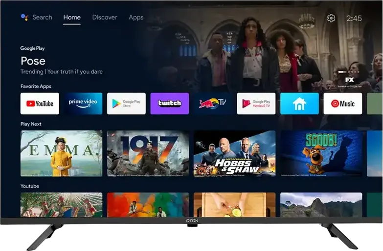 40" LED TV OZON H40FN7500S, 1920x1080 FHD, Google TV, Negru