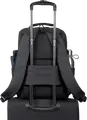 Rivacase Tegel 8435 Laptop Backpack for up to 15.6 inch Laptops, Water-Resistant Recycled rPET Polyester, Trolley Strap, Black