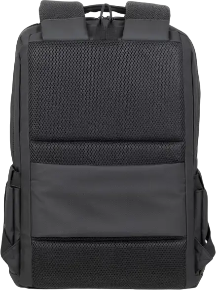 Rivacase Tegel 8435 Laptop Backpack for up to 15.6 inch Laptops, Water-Resistant Recycled rPET Polyester, Trolley Strap, Black