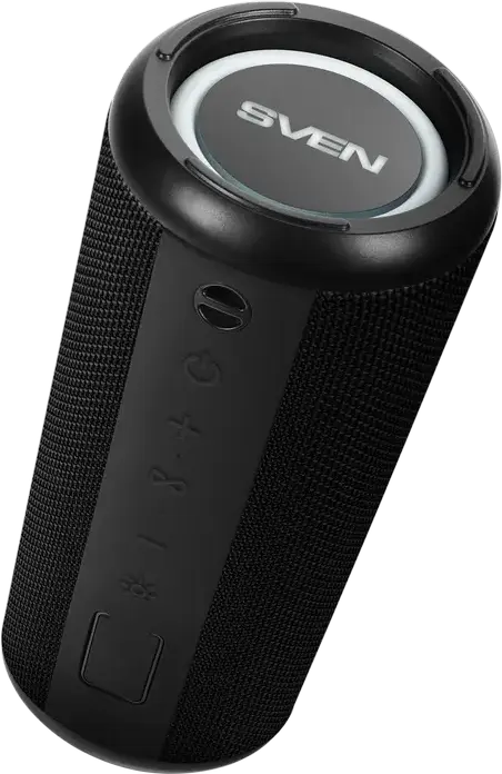 Box Portabil Bluetooth SVEN PS-315, Putere 20W RMS, Rezistenta la Apa IPX6, Iluminare RGB, Suport TWS, USB/microSD/AUX, Incarcare Type-C, Negru