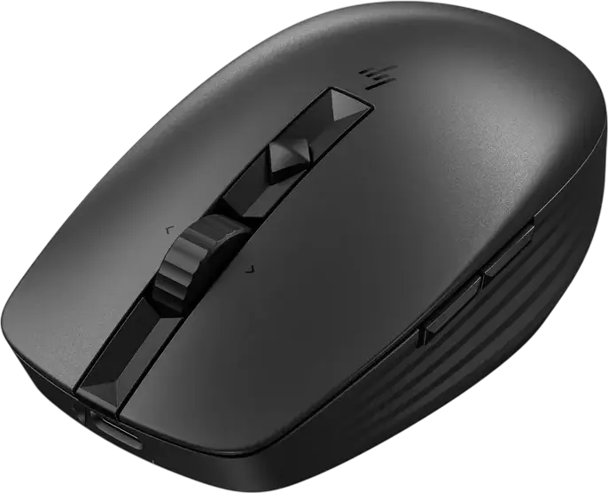 HP 710 Rechargeable Silent Wireless Mouse, Bluetooth & 2.4 GHz, 3000 dpi Optical Sensor, 7 Buttons, USB-C Charging, Glass Tracking, Black