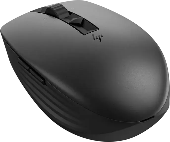 HP 710 Rechargeable Silent Wireless Mouse, Bluetooth & 2.4 GHz, 3000 dpi Optical Sensor, 7 Buttons, USB-C Charging, Glass Tracking, Black