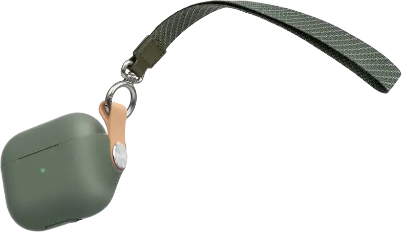 Защитный чехол Moshi Pebbo для Apple AirPods 3-го поколения, силикон с покрытием LintGuard, защита 360 градусов, поддержка беспроводной зарядки, ремешок на запястье