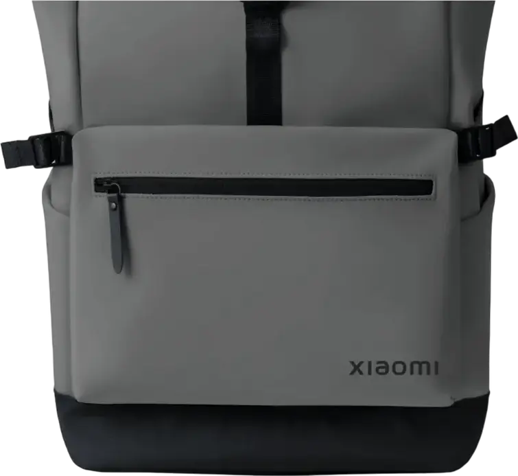 Рюкзак Xiaomi Roll Top Casual, 23 л, водонепроницаемый, серый, с отделением для ноутбука 15.6 дюймов, полиуретан и полиэстер, дышащая спинка
