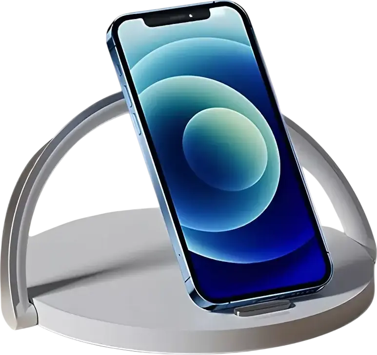 XO WX030 3-in-1 Wireless Charger, 15W Fast Charging Station, Night Light and Phone Holder, Qi Certified, USB Type-C, White