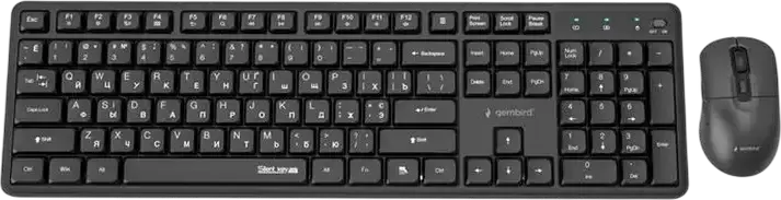 Gembird Silent key Pro Business KBS-WMS-01 Wireless Desktop Set, Black, Slim Silent Keyboard 105 Keys, Ergonomic 5000 DPI Optical Mouse, 2.4 GHz USB Nano-Receiver