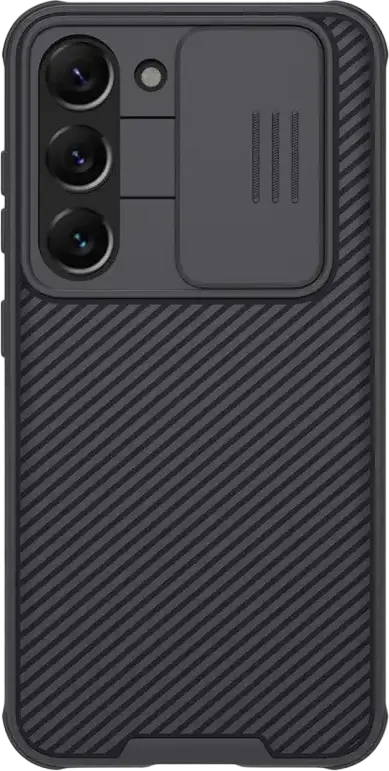 Чехол Nillkin CamShield Pro для Samsung Galaxy S23+, черный, гибридный корпус PC TPU с раздвижной шторкой камеры, противоударные углы, антиотпечатки