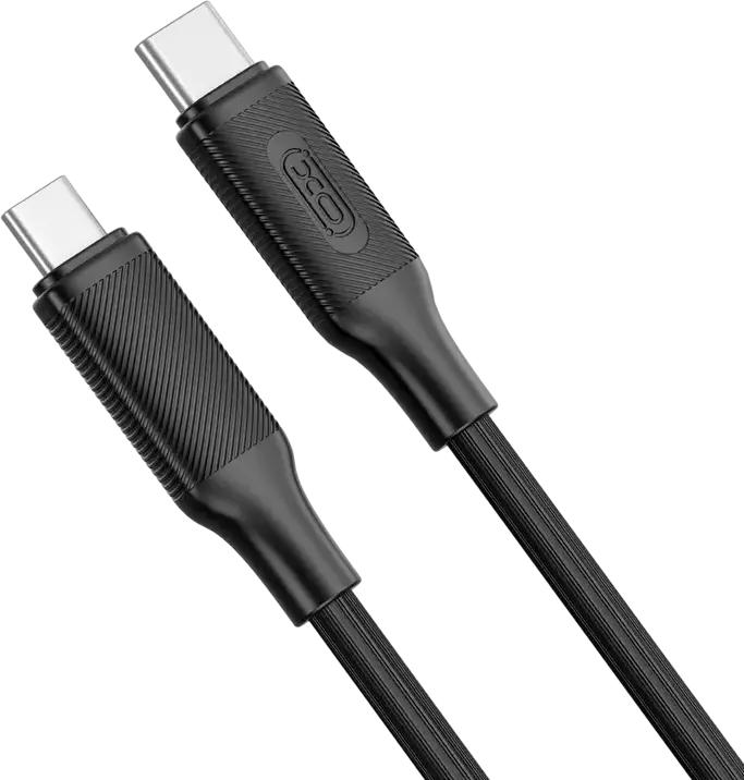 XO NB-Q265B USB Type-C to Type-C Charging and Sync Cable, 60W PD Fast Charge, 3A, 480Mbps Data Transfer, Tangle-Free Silicone, 1m, Black