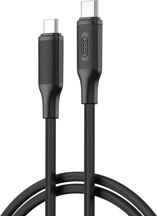 XO NB-Q265B USB Type-C to Type-C Charging and Sync Cable, 60W PD Fast Charge, 3A, 480Mbps Data Transfer, Tangle-Free Silicone, 1m, Black