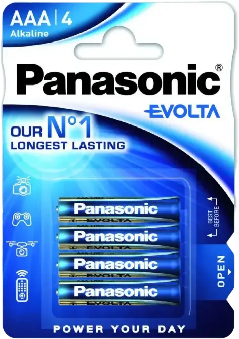 Baterii Alkaline Panasonic Evolta LR03EGE AAA 1.5V dioxid de mangan zinc
