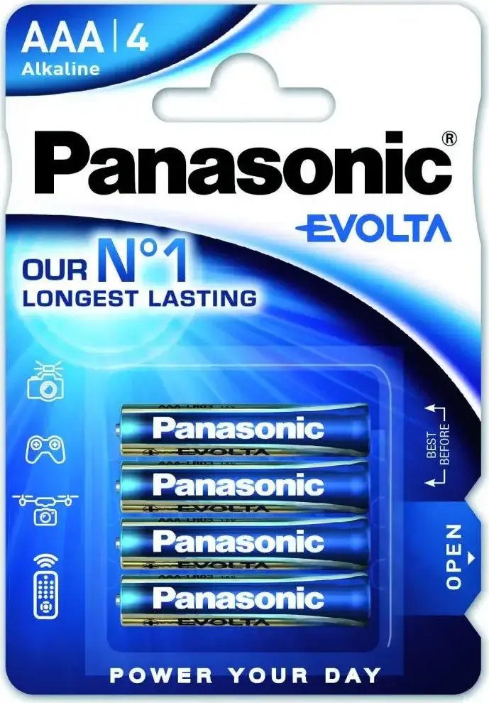 Baterii Alkaline Panasonic Evolta LR03EGE AAA 1.5V dioxid de mangan zinc