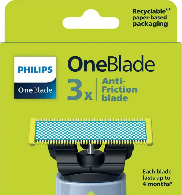 Lame de schimb Philips OneBlade QP235/50, Otel Inoxidabil Anti-frictiune pentru Utilizare Umeda si Uscata, Compatibile cu toate Manerele OneBlade
