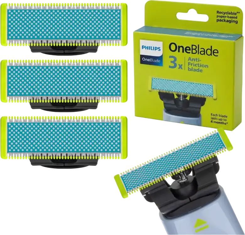Lame de schimb Philips OneBlade QP235/50, Otel Inoxidabil Anti-frictiune pentru Utilizare Umeda si Uscata, Compatibile cu toate Manerele OneBlade