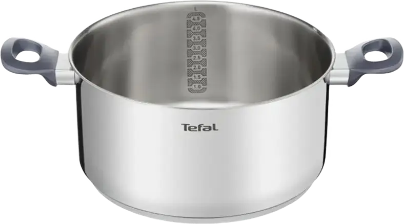 Tefal G712S855 Daily Cook Stainless Steel Cookware Set, 8 Pieces, Thermo-Fusion Integral Technology, Induction Compatible, Glass Lids, Dishwasher Safe