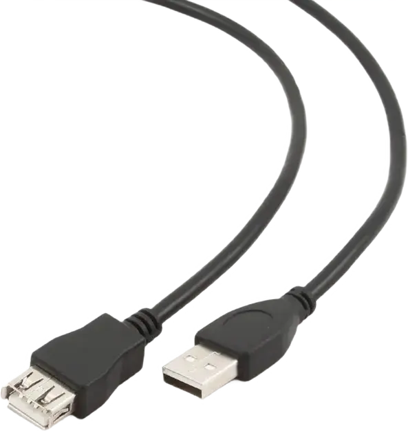 Gembird Cablexpert CCP-USB2-AMAF-10 USB 2.0 Extension Cable, Type-A Male to Type-A Female, Gold-Plated Connectors, PVC Jacket, Black, 3m