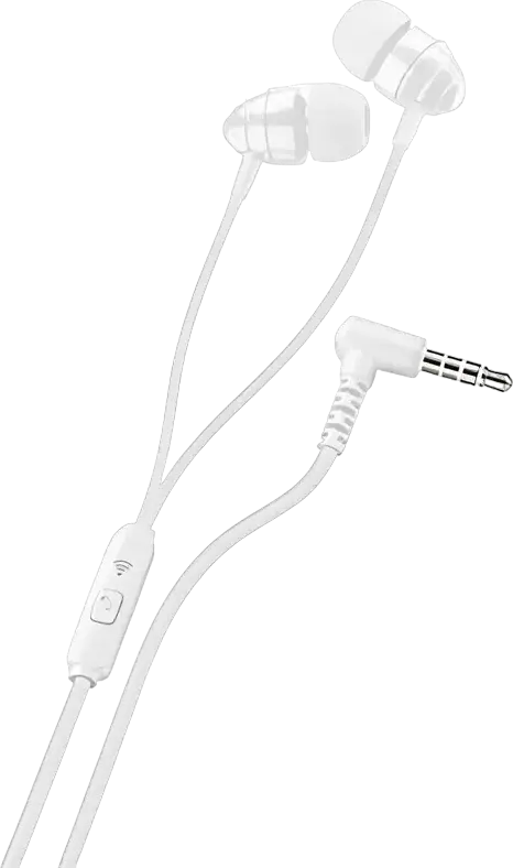 Casca Cellularline Ploos In-Ear cu Fir și Microfon Integrat, Culoare Alb, Conector Mini Jack 3.5 mm, Cablu 1.2 m, Design Compact și Ușor