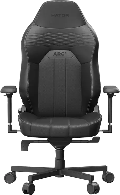 HATOR Arc 3 L Gaming Chair HTC3400L, HybridFiber Leather, 4D Armrests, NobleShift Multiblock, Aluminum Base, Class 4 Gas Lift, Max 150kg, Black