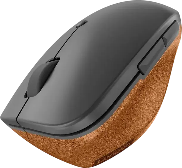 Lenovo Go Wireless Vertical Mouse, Ergonomic 45-degree Right-handed Design, Optical Sensor 2400 dpi, 6 Buttons (3 Programmable), USB RF Receiver, Storm Grey