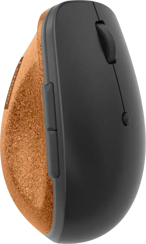 Lenovo Go Wireless Vertical Mouse, Ergonomic 45-degree Right-handed Design, Optical Sensor 2400 dpi, 6 Buttons (3 Programmable), USB RF Receiver, Storm Grey