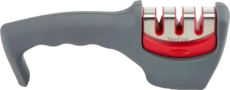 Cutit de Ascutit Universal Tefal K2090514, Sistem cu 3 Nivele de Ascutire pentru Lame din Otel Inoxidabil (Grosier, Mediu, Fin), Fresh Kitchen CGH1000