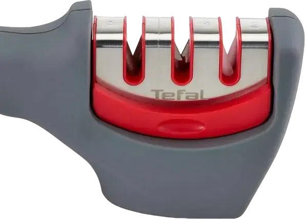 Cutit de Ascutit Universal Tefal K2090514, Sistem cu 3 Nivele de Ascutire pentru Lame din Otel Inoxidabil (Grosier, Mediu, Fin), Fresh Kitchen CGH1000