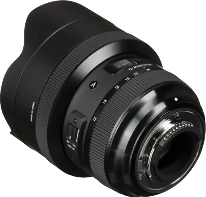 Obiectiv Zoom Ultra-Angular Sigma 12-24mm f/4.0 DG HSM Art pentru Nikon F, Full Frame, Rezistent la Intemperii, Autofocus HSM