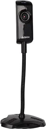 A4Tech PK-810G Webcam 480P VGA Glass Lens Fixed Focus USB 2.0 with Built-in Mono Microphone and Flexible Gooseneck Stand, Black